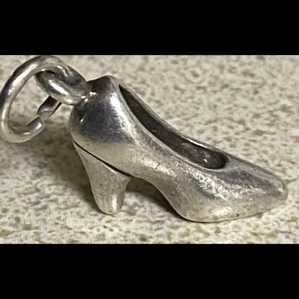James Avery vintage charm closed toe high heel pump shoe sterling silver